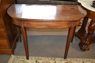 Lot 535 - A Georgian mahogany D shaped side or hall...