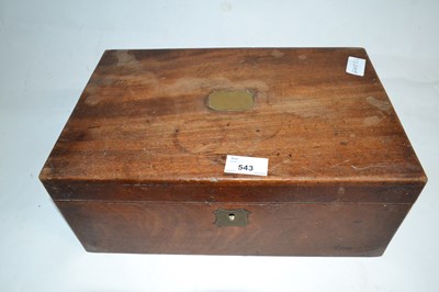 Lot 543 - Small 19th Century mahogany writing box for...