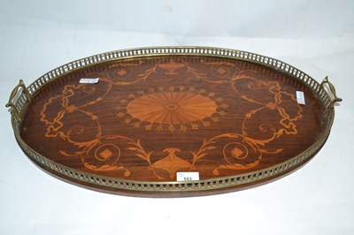 Lot 553 - An Edwardian rosewood and brass galleried...