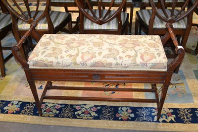 Lot 568 - Late Victorian duet piano stool with floral...