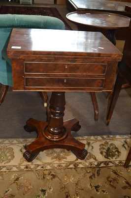 Lot 569 - Early Victorian mahogany combination sewing...