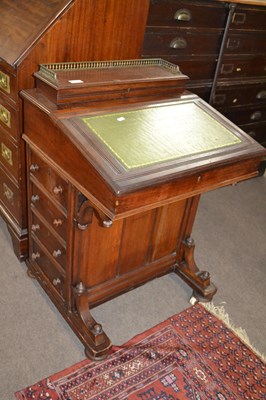 Lot 602 - A late Victorian mahogany Davenport desk of...