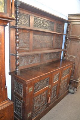 Lot 627 - An oak dresser with two shelf back and two...