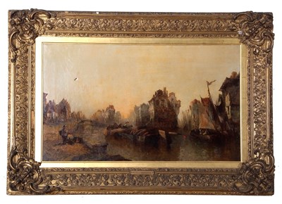 Lot 493a - Alfred Monatague (1832-1883), City view with...