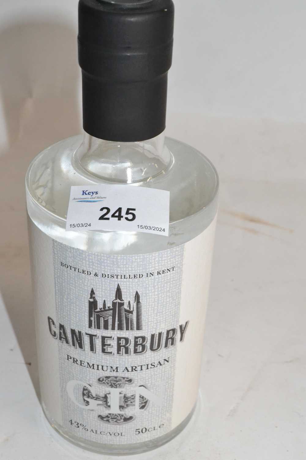 Lot 245 - Canterbury Premium Artisan London Dry Gin - 43%
