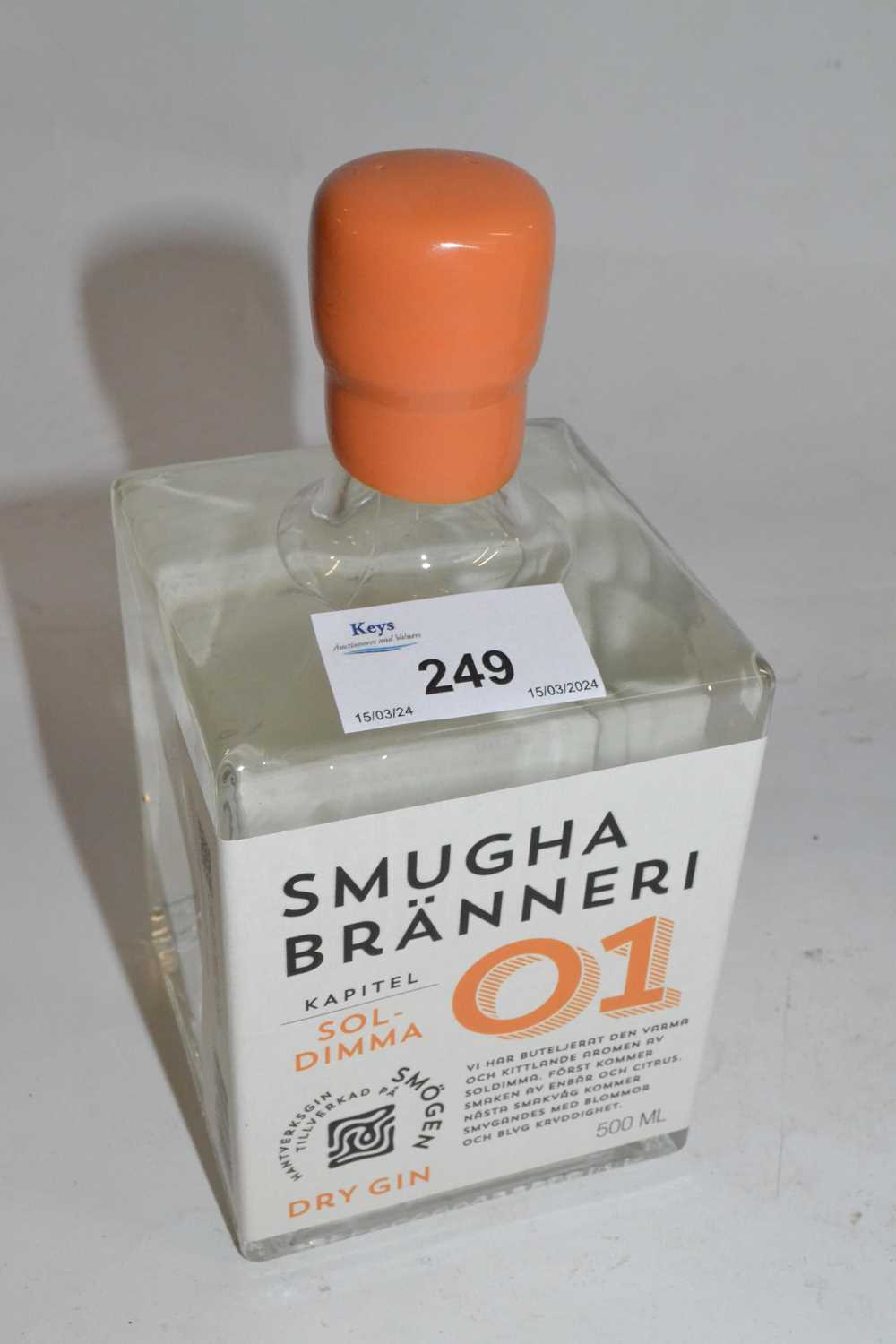 Lot 249 - Smugha Branneri 01 Dry Gin - 41%