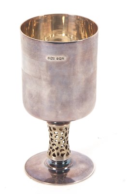 Lot 6 - An Elizabeth II silver goblet having a plain...