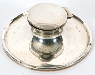 Lot 11 - A George V large silver capstan ink well of...