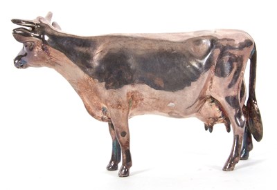 Lot 12 - An Elizabeth II silver Guernsey cow model,...
