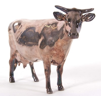 Lot 12 - An Elizabeth II silver Guernsey cow model,...