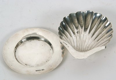 Lot 18 - Mixed Lot: Late Victorian silver shell dish,...