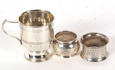 Lot 24 - Mixed Lot: A silver plated christening mug...