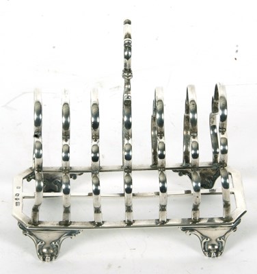 Lot 29 - A large Victorian silver toast rack having six...