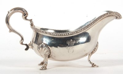 Lot 30 - A George III silver large sauce boat of...