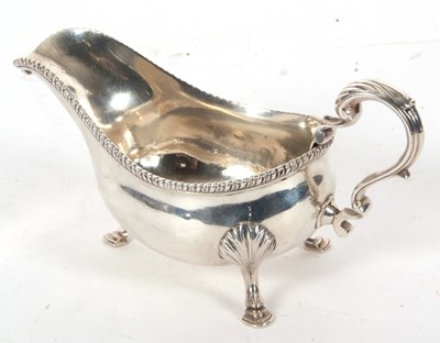 Lot 30 - A George III silver large sauce boat of...
