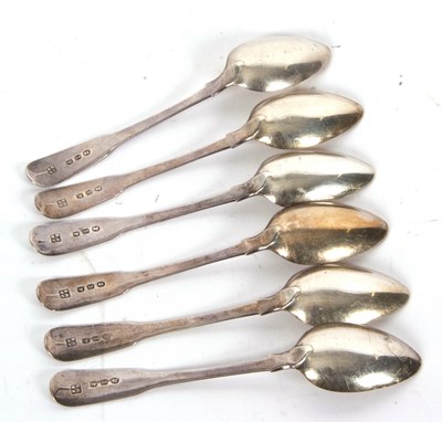 Lot 33 - A set of six George III silver teaspoons,...