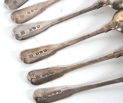 Lot 33 - A set of six George III silver teaspoons,...