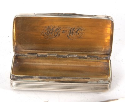 Lot 39 - Mixed Lot: An antique silver snuff box of...