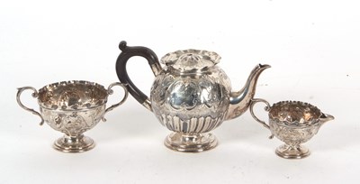 Lot 43 - A late Victorian silver three piece bachelor...
