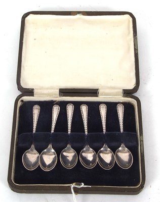 Lot 57 - Cased set of six George VI silver teaspoons,...