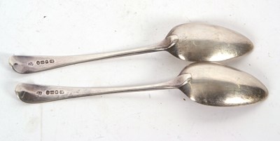 Lot 59 - A pair of George III silver tablespoons both...