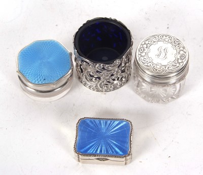 Lot 64 - Mixed Lot: A white metal and enamelled top...