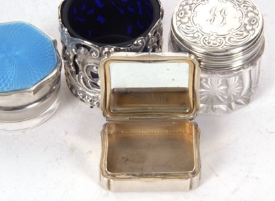 Lot 64 - Mixed Lot: A white metal and enamelled top...