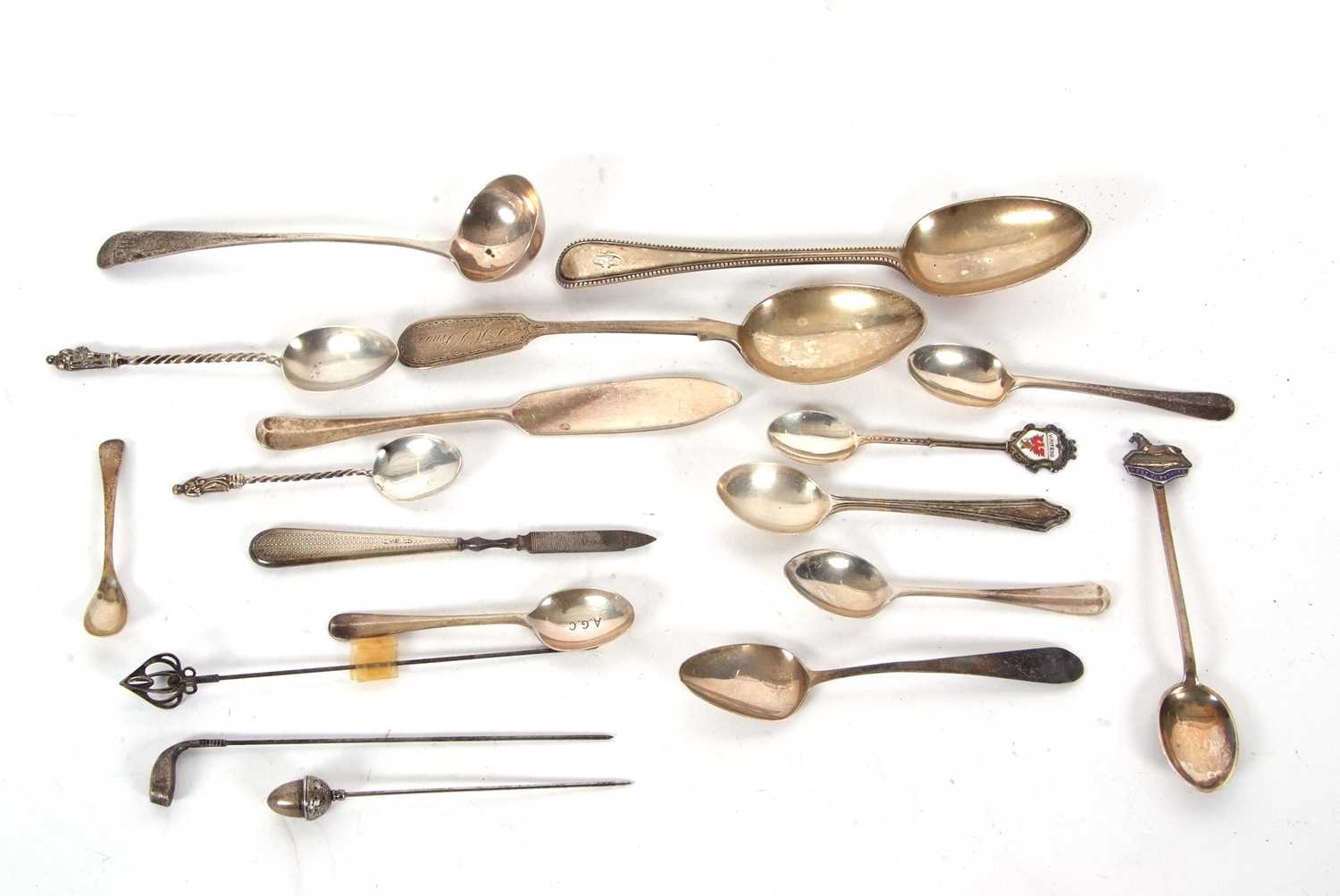 Lot 66 - Mixed Lot: Two Victorian dessert spoons, a...