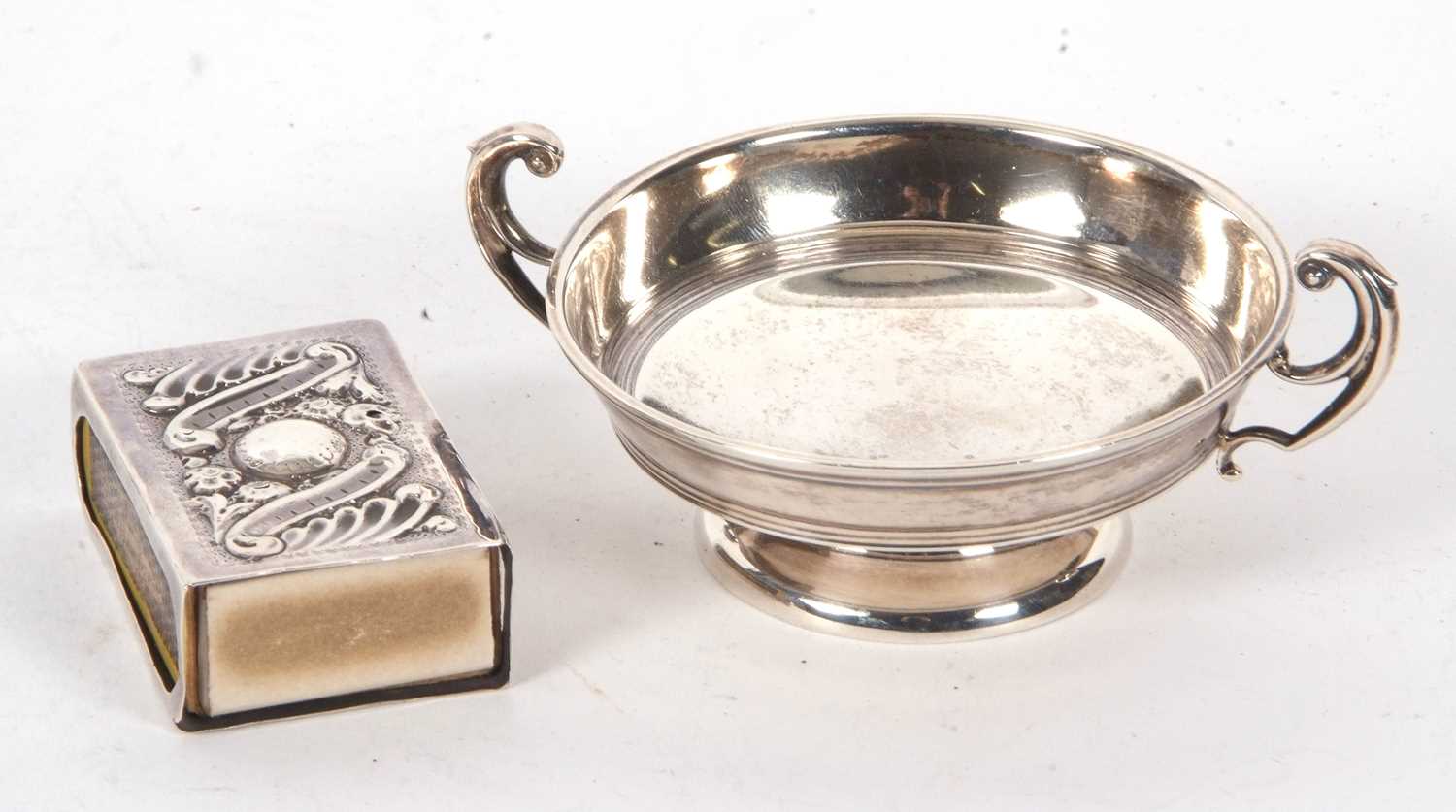 Lot 71 - Mixed Lot: An Edwardian silver twin handled...