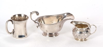 Lot 76 - Mixed Lot: George V silver christening mug of...