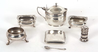 Lot 77 - Mixed Lot: A large George V silver mustard of...