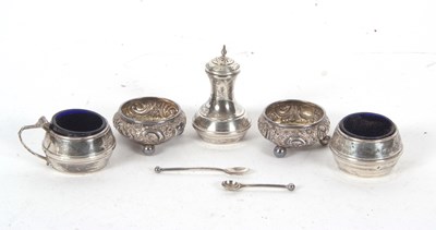 Lot 84 - Mixed Lot: A pair of Victorian silver cauldron...
