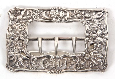 Lot 201 - A large Victorian silver cast buckle of...