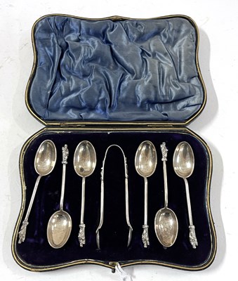 Lot 137A - A cased set of six silver apostle teaspoons...