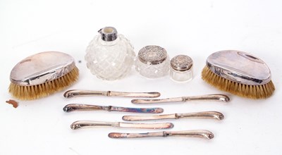 Lot 152 - Mixed Lot:  Two silver mounted clothes brushes...