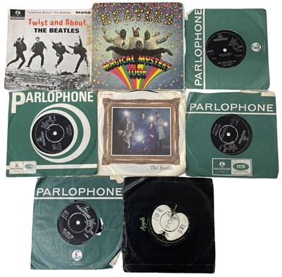 Lot 158 - A small collection of Beatles 7" singles, to...