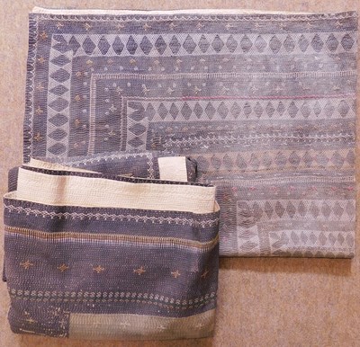 Lot 198 - Two Saami quilts, approx. 55 x 200cm & 110 x...