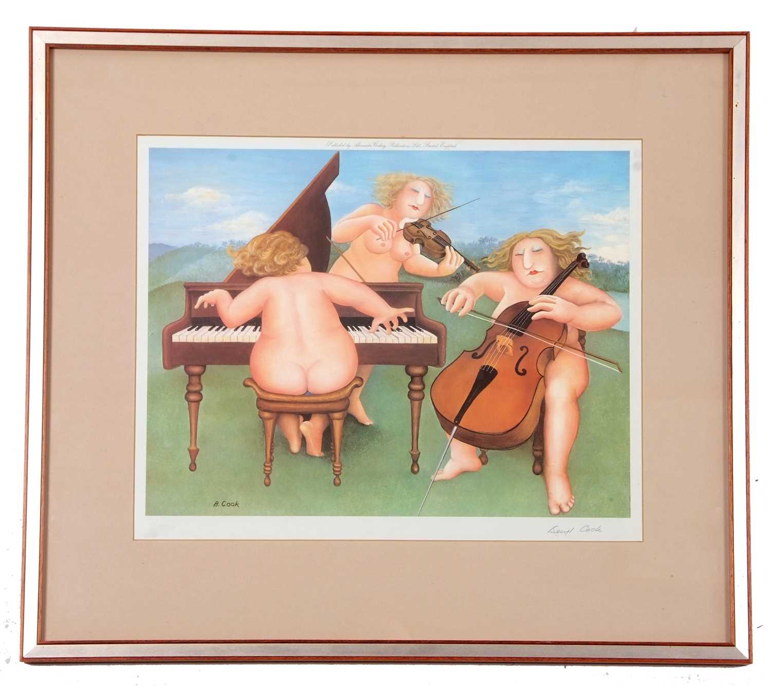 Lot 95 - Beryl Cook (British,1926-2008), Naked musician...