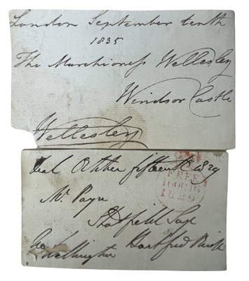 Lot 374 - Cut signatures of Arthur Wellesley, Duke of...