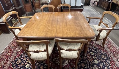 Lot 529 - A late Victorian oak extending dining table...