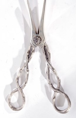 Lot 18 - Pair of Victorian silver grape shears, the...