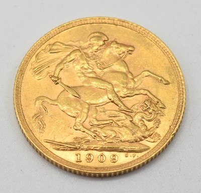 Lot 2 - Edward VII, 1909 full gold soverign