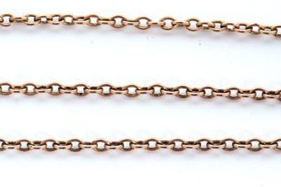 Lot 154 - A 9ct chain, the belcher style chain with worn...