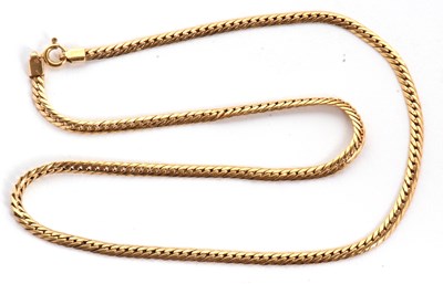 Lot 174 - An 18ct necklace, the herringbone style chain,...