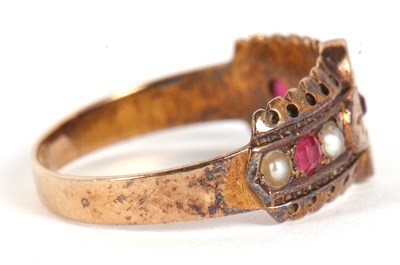 Lot 36 - A late Victorian ruby and seed pearl ring,...