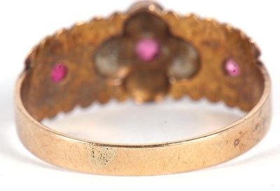 Lot 36 - A late Victorian ruby and seed pearl ring,...