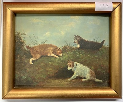 Lot 119 - British School, 20th century, Hunting Terriers,...
