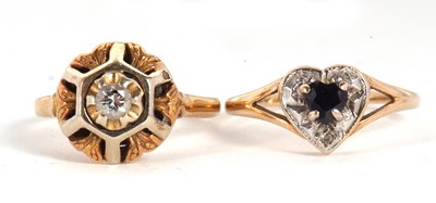 Lot 68 - Two gemset rings, the first with a central...