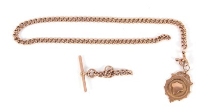 Lot 159 - A 9ct rose gold chain, the curblink chain with...