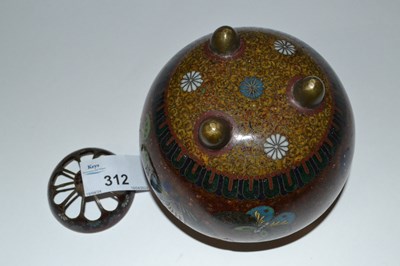 Lot 312 - A Cloisonne bowl and cover, the bowl raise on...